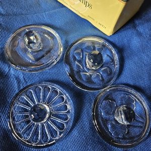 Glass cookie stamps, Vintage Williams Sonoma, 4 pieces